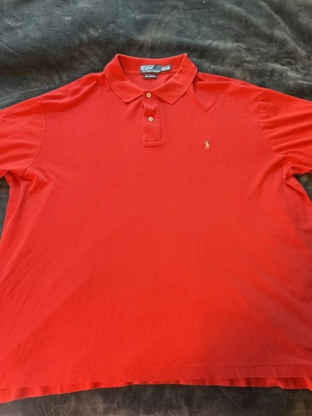 Polo Ralph Lauren Polo Shirt Mens 3XLT Tall Red Pima Interlock Embroidered Pony